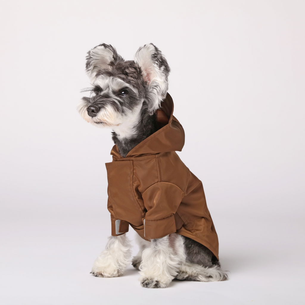 Tribeca Adjustable Velcro Raincoat in Chocolate