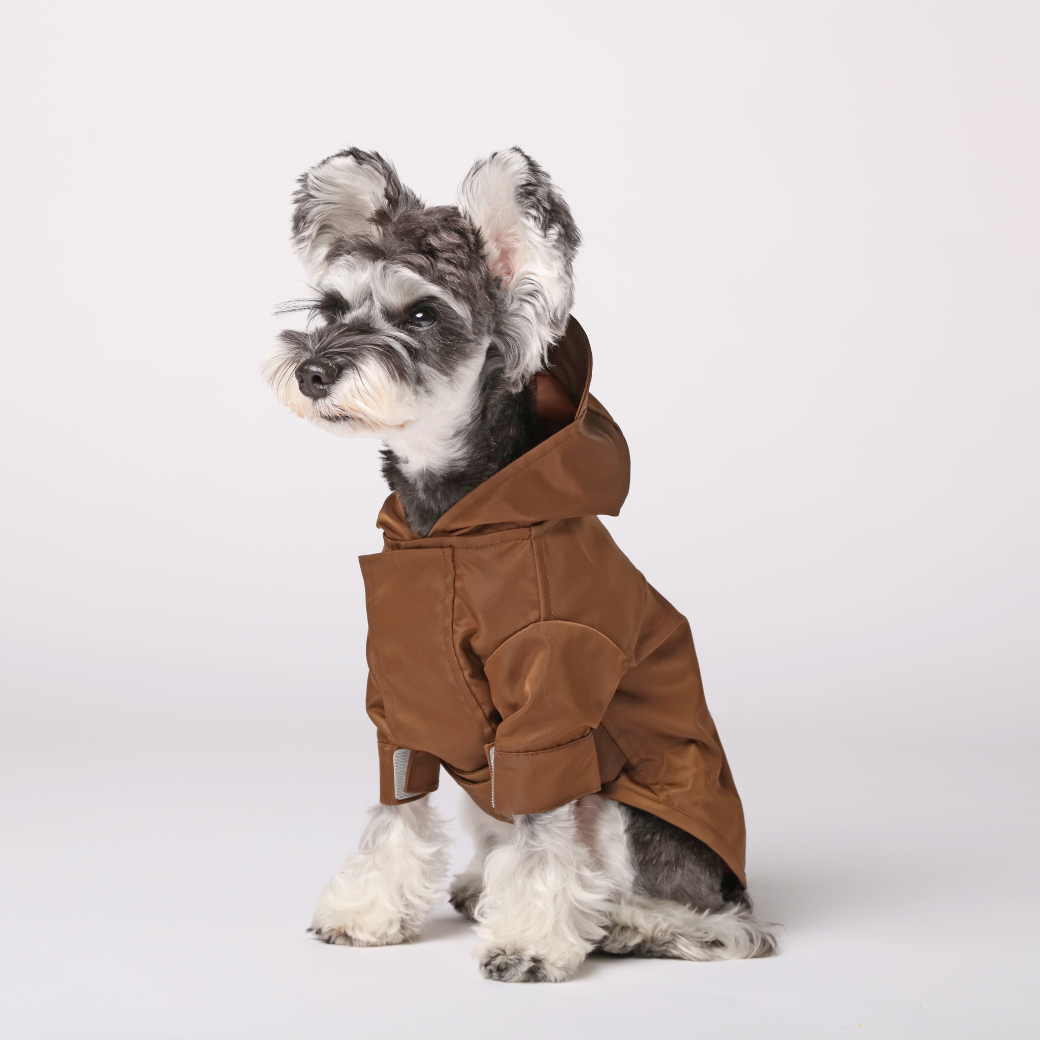Tribeca Adjustable Velcro Raincoat in Chocolate