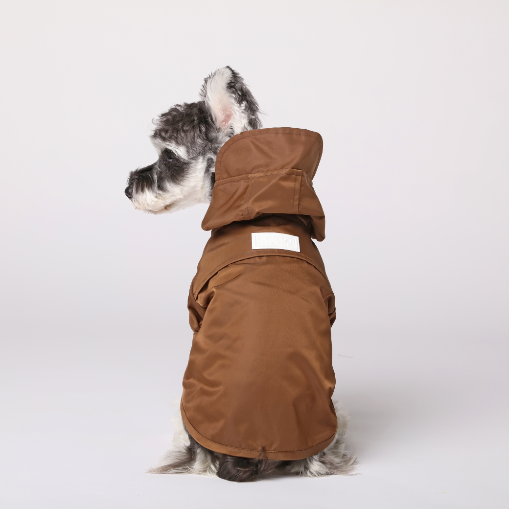 Tribeca Adjustable Velcro Raincoat in Chocolate