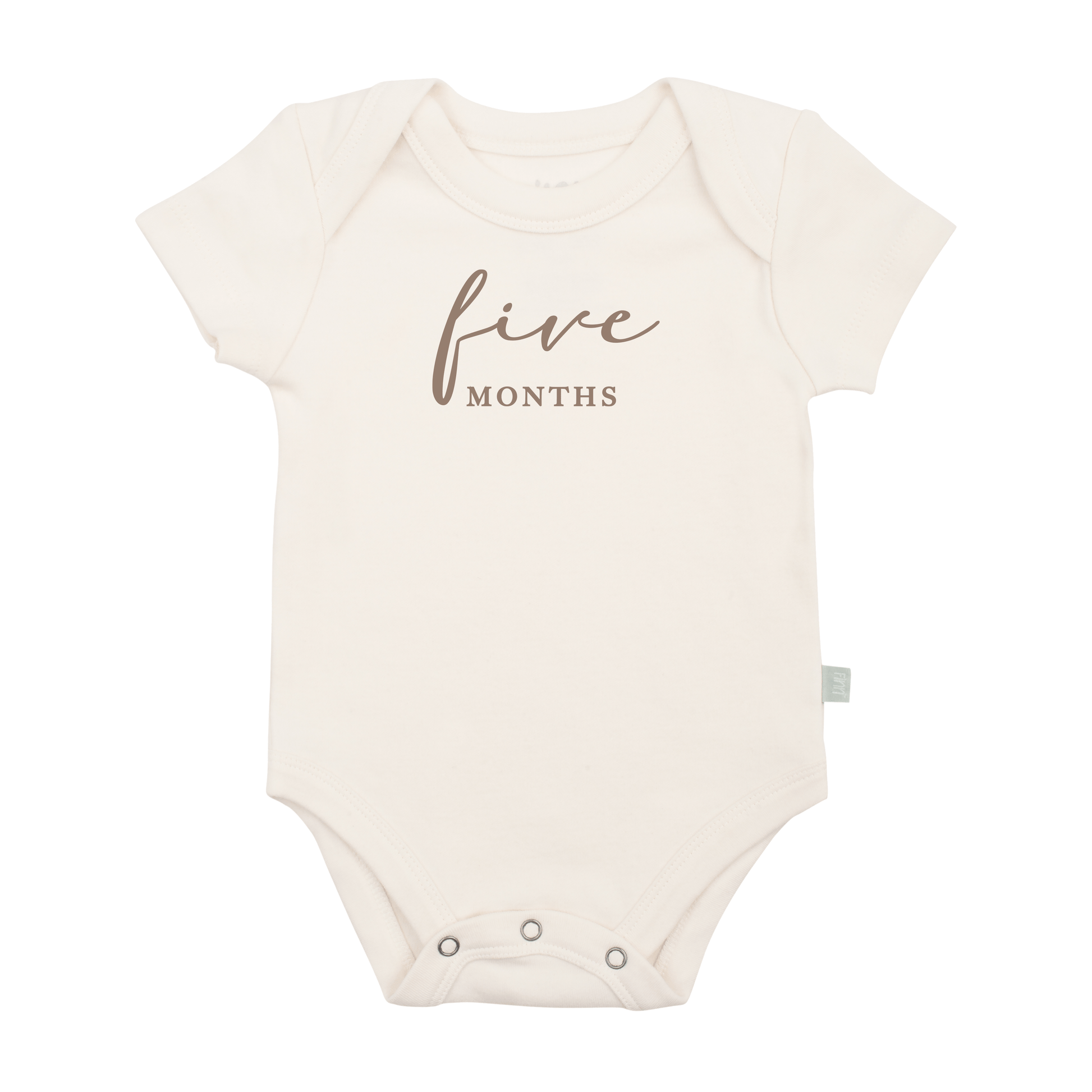 Graphic Bodysuit Five Months Milestone Taupe