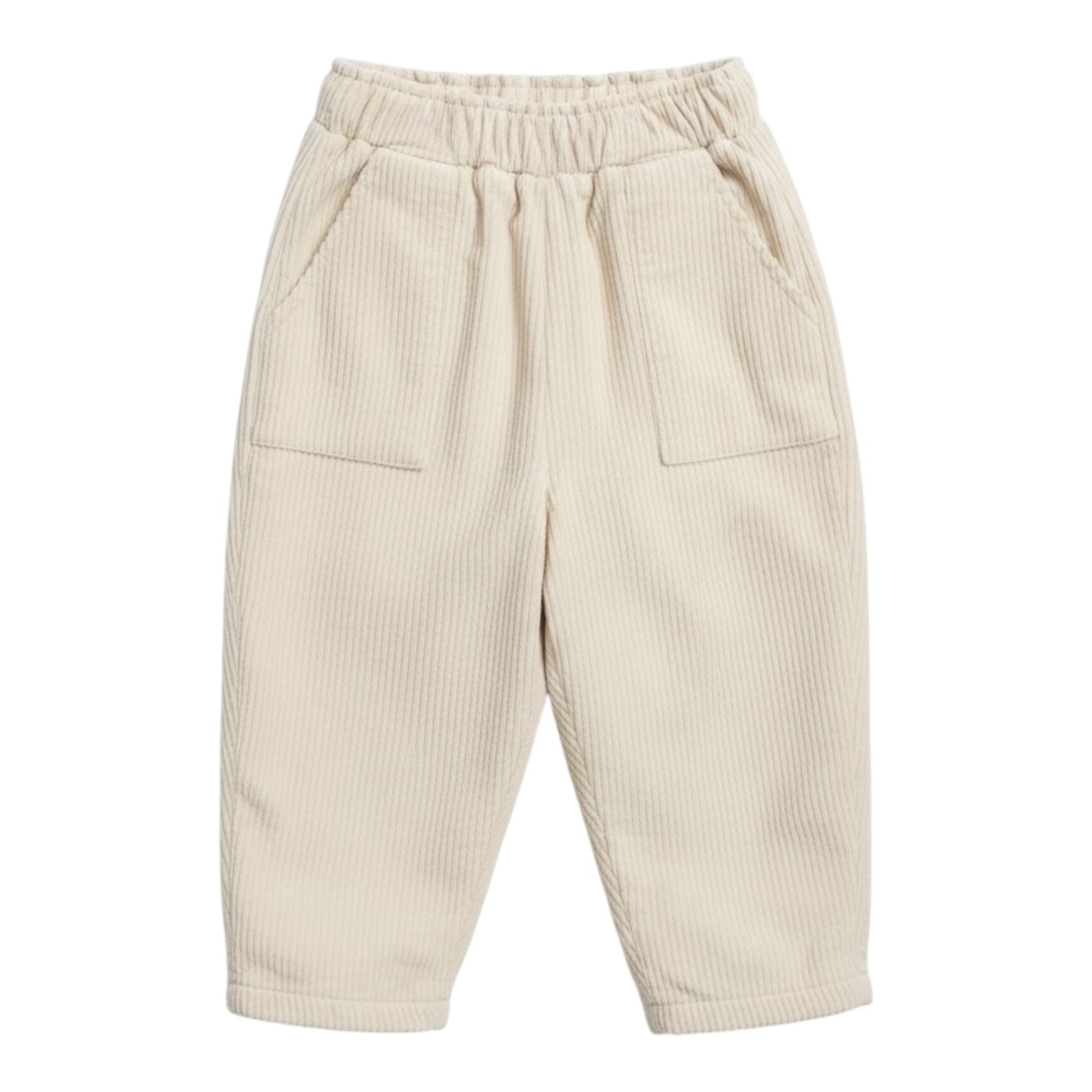 Fleece Lined Corduroy Baby Trousers in Beige