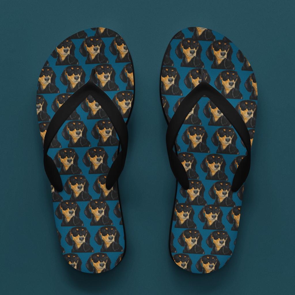 Hot Dog Summer: Luxe Dachshund Print Flip Flops!