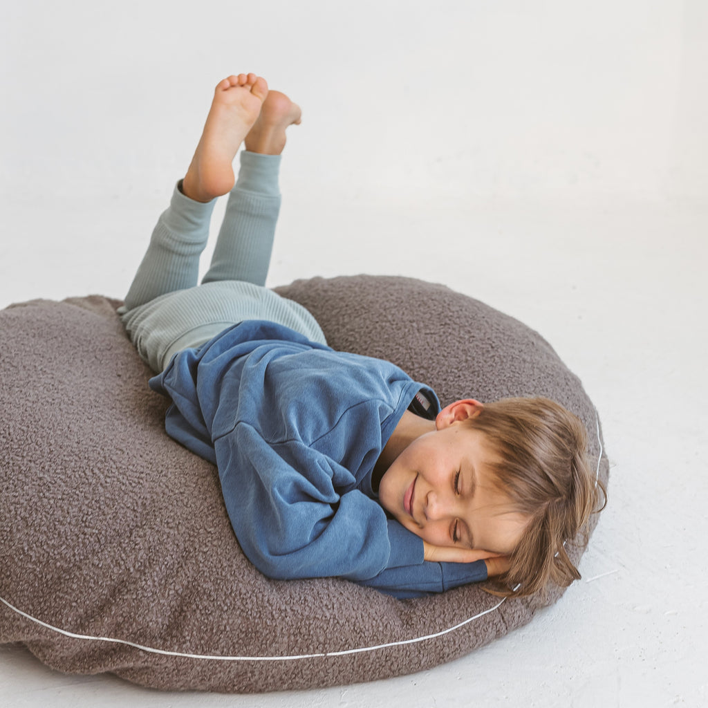 Boucle Floor Cushion for Kids in Grey