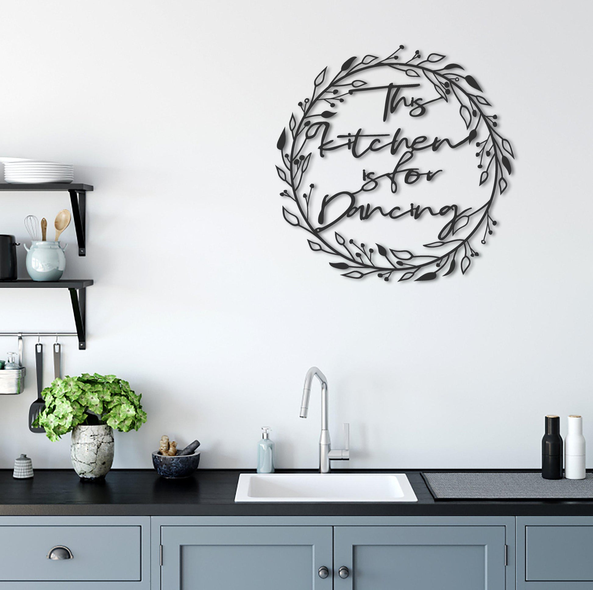Flowery Kitchen - Metal Wall Art