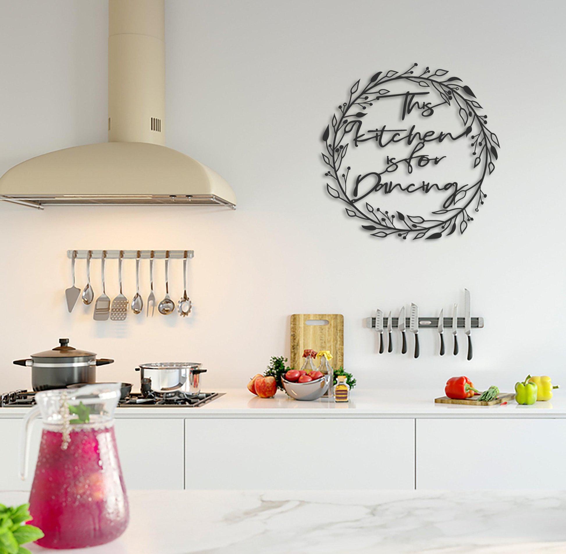 Flowery Kitchen - Metal Wall Art