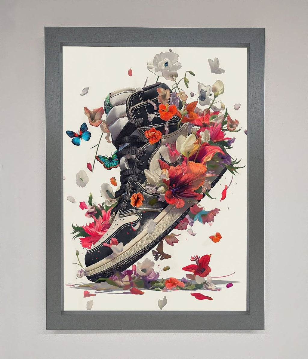 Floral Sneakers Framed Print