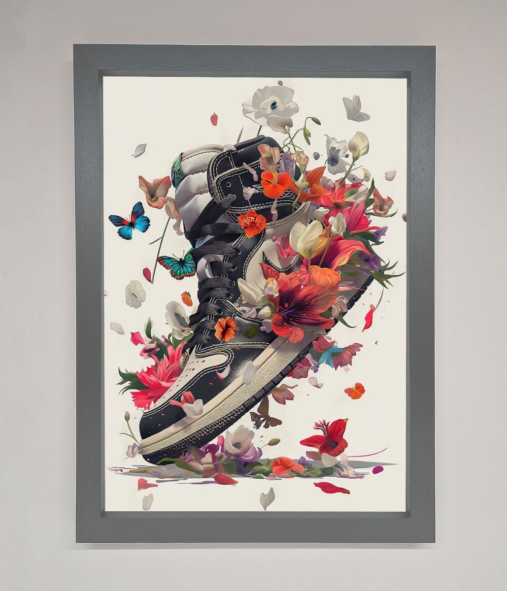 Floral Sneakers Framed Print