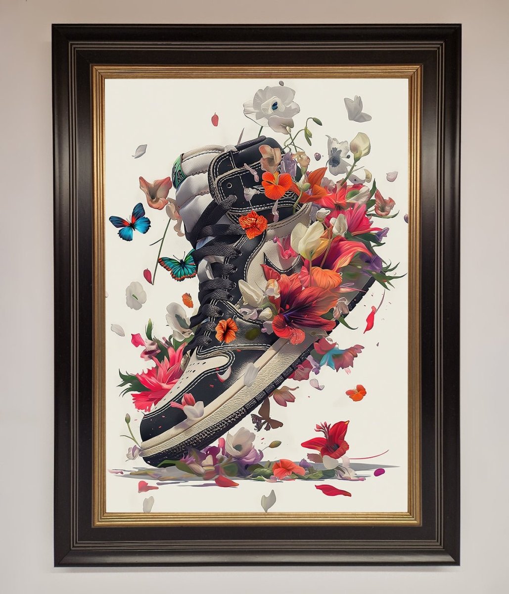 Floral Sneakers Framed Print