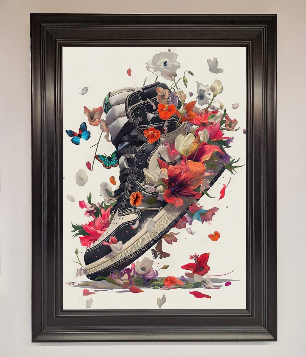 Floral Sneakers Framed Print