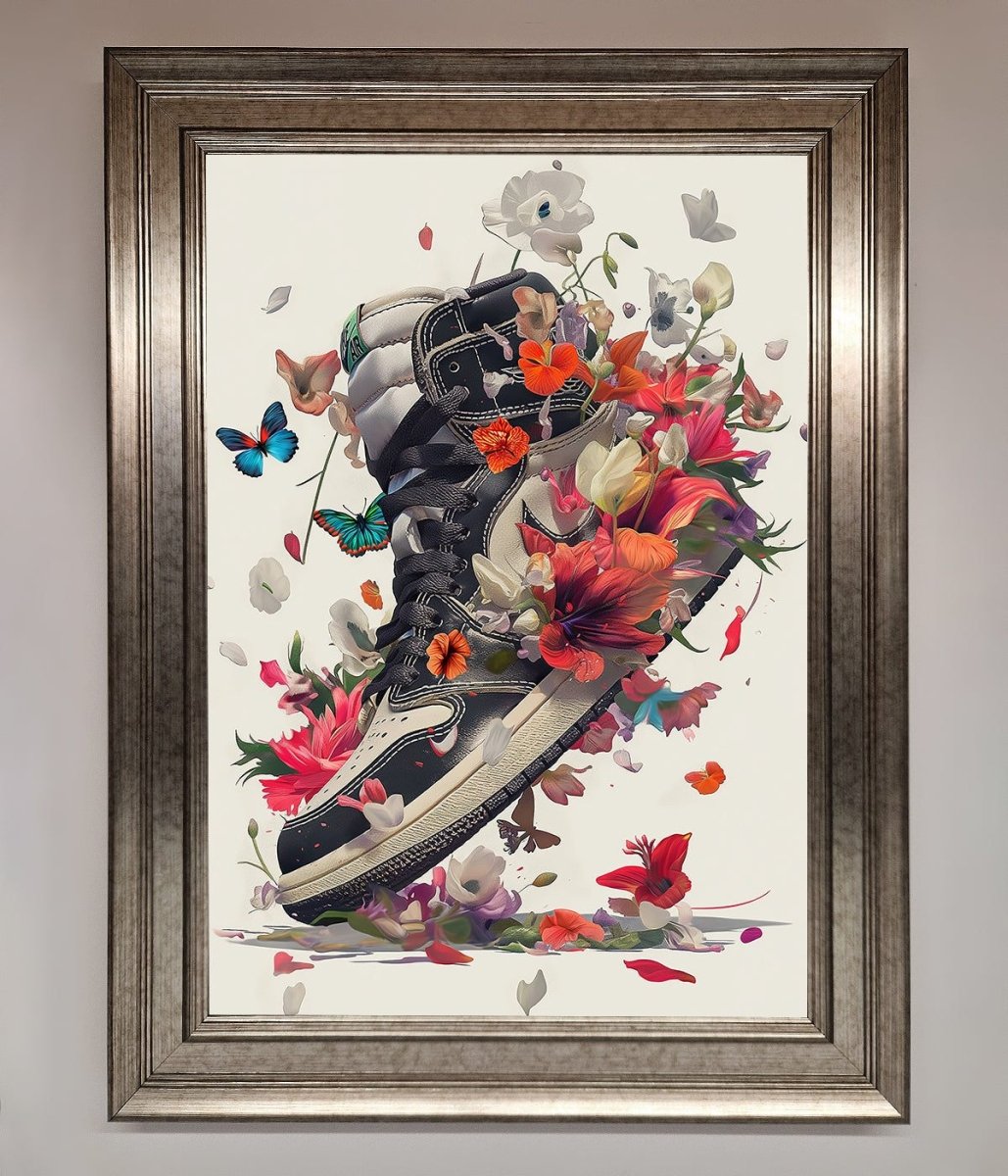 Floral Sneakers Framed Print