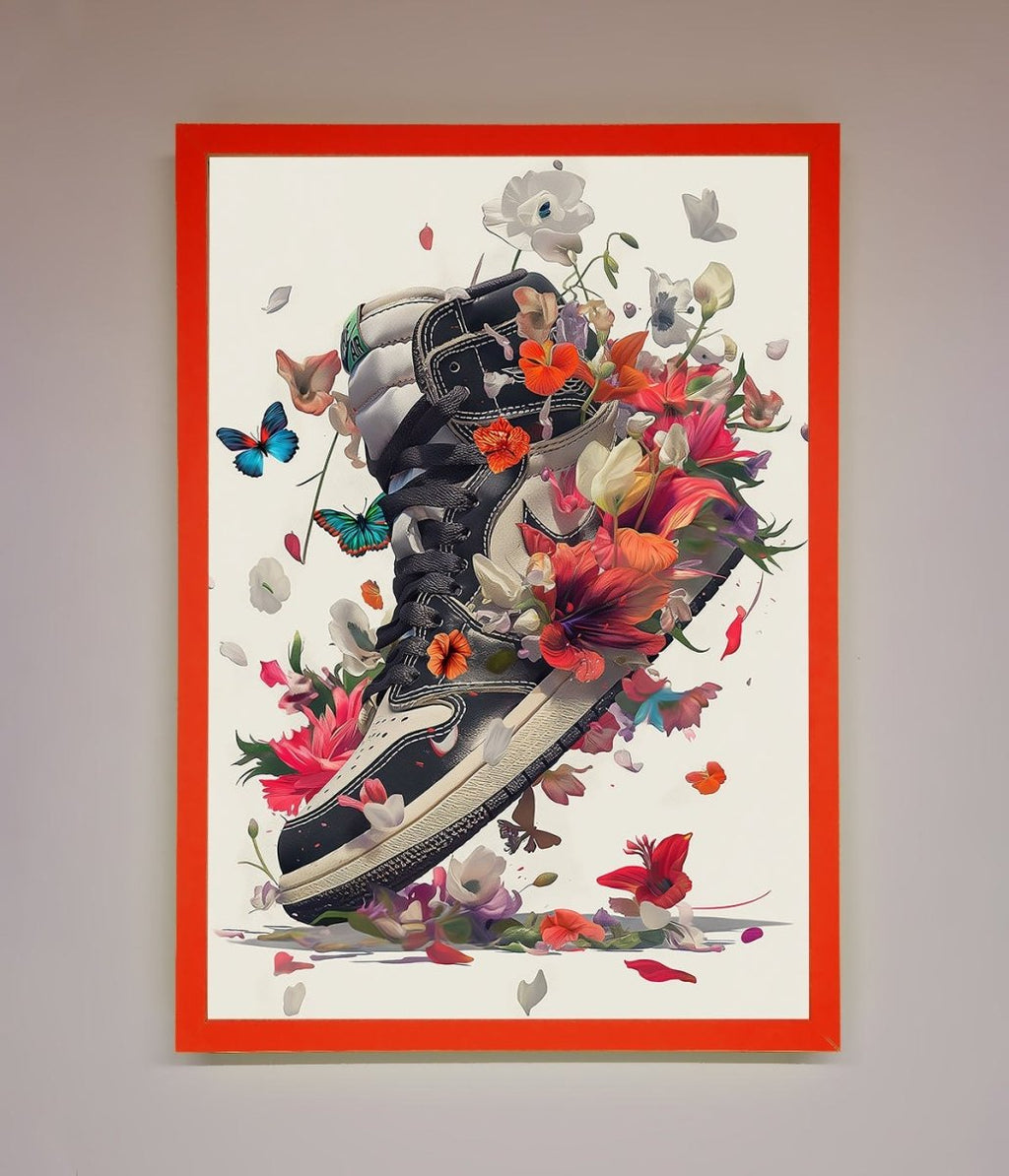 Floral Sneakers Framed Print
