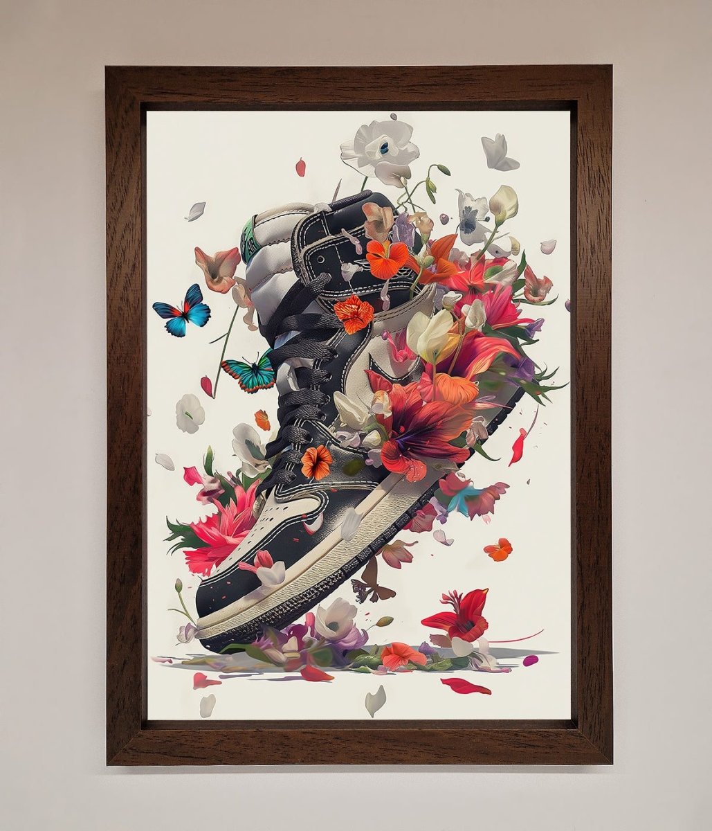 Floral Sneakers Framed Print