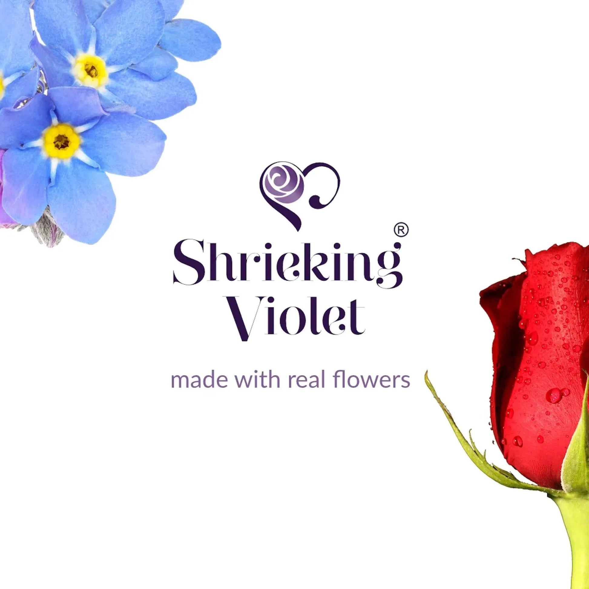 Gold Plated Sterling Silver Heart Pendant Necklace with Real Flowers