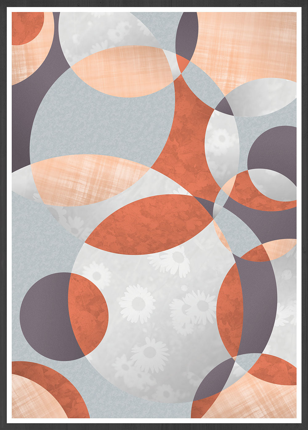 Flower Spiral Abstract Art with Circles