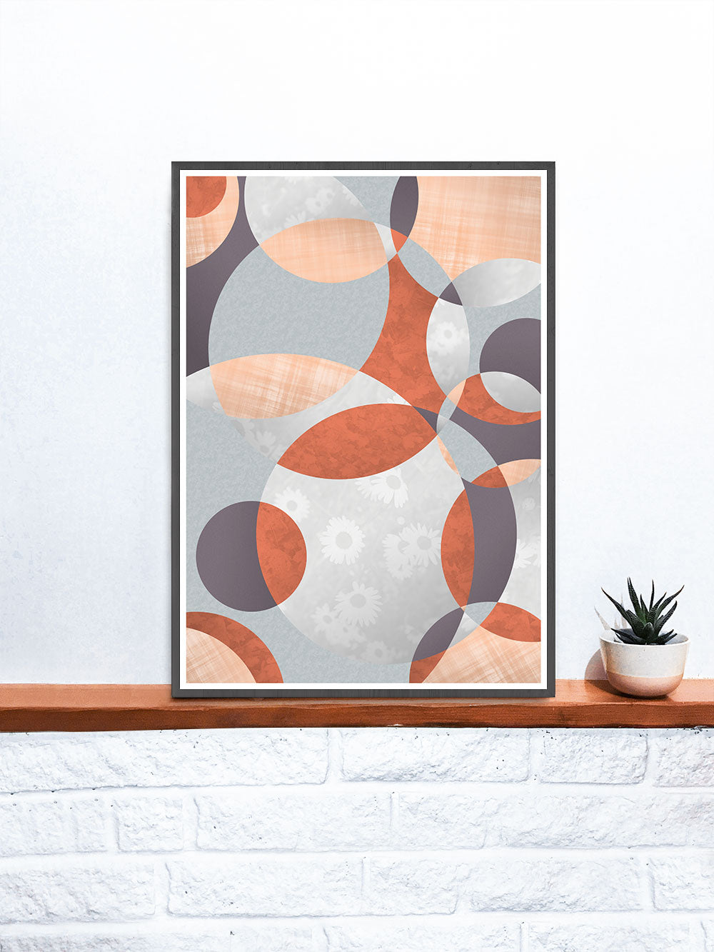 Flower Spiral Abstract Art with Circles