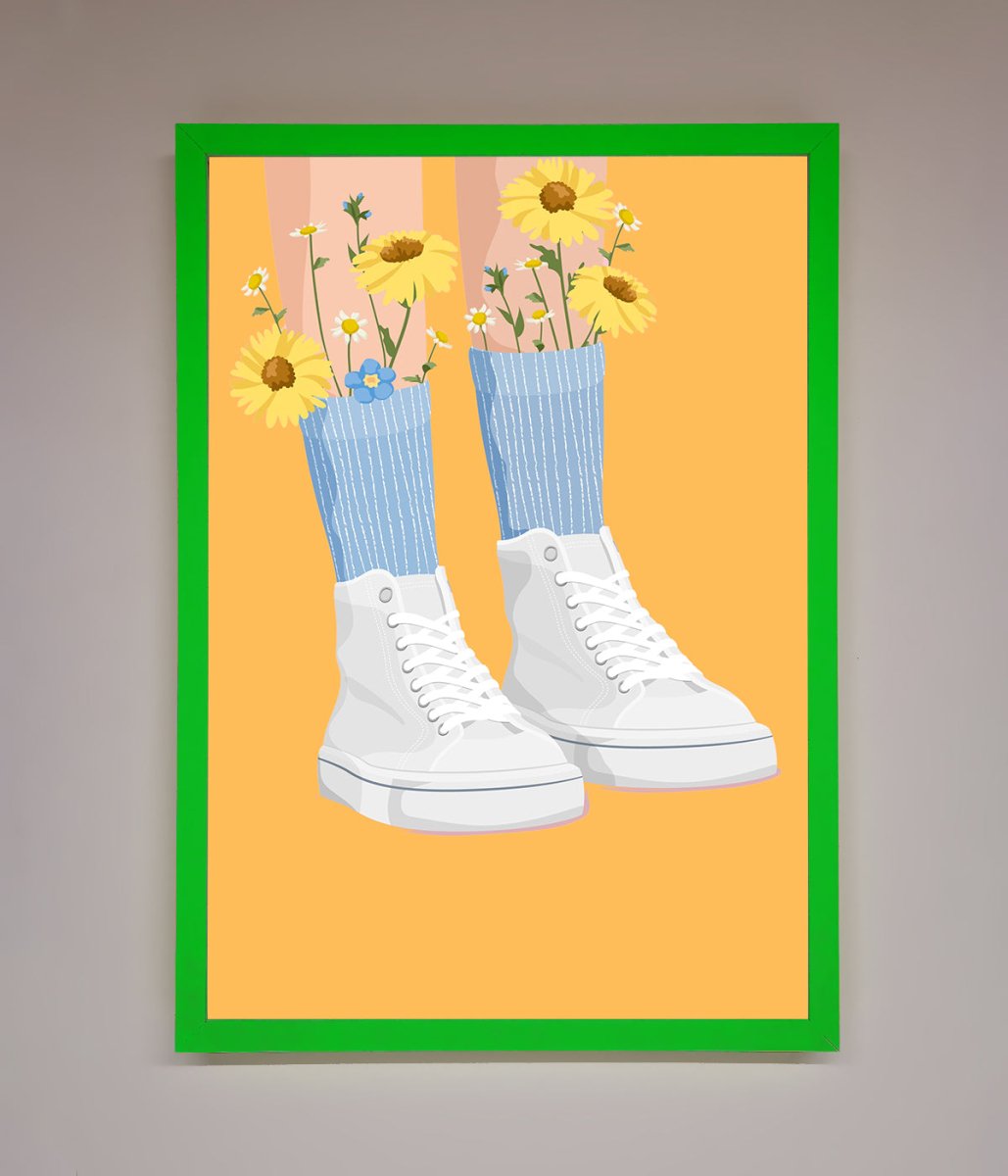 Flowers In Socks Framed Poster