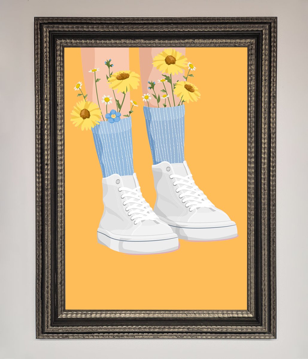 Flowers In Socks Framed Poster