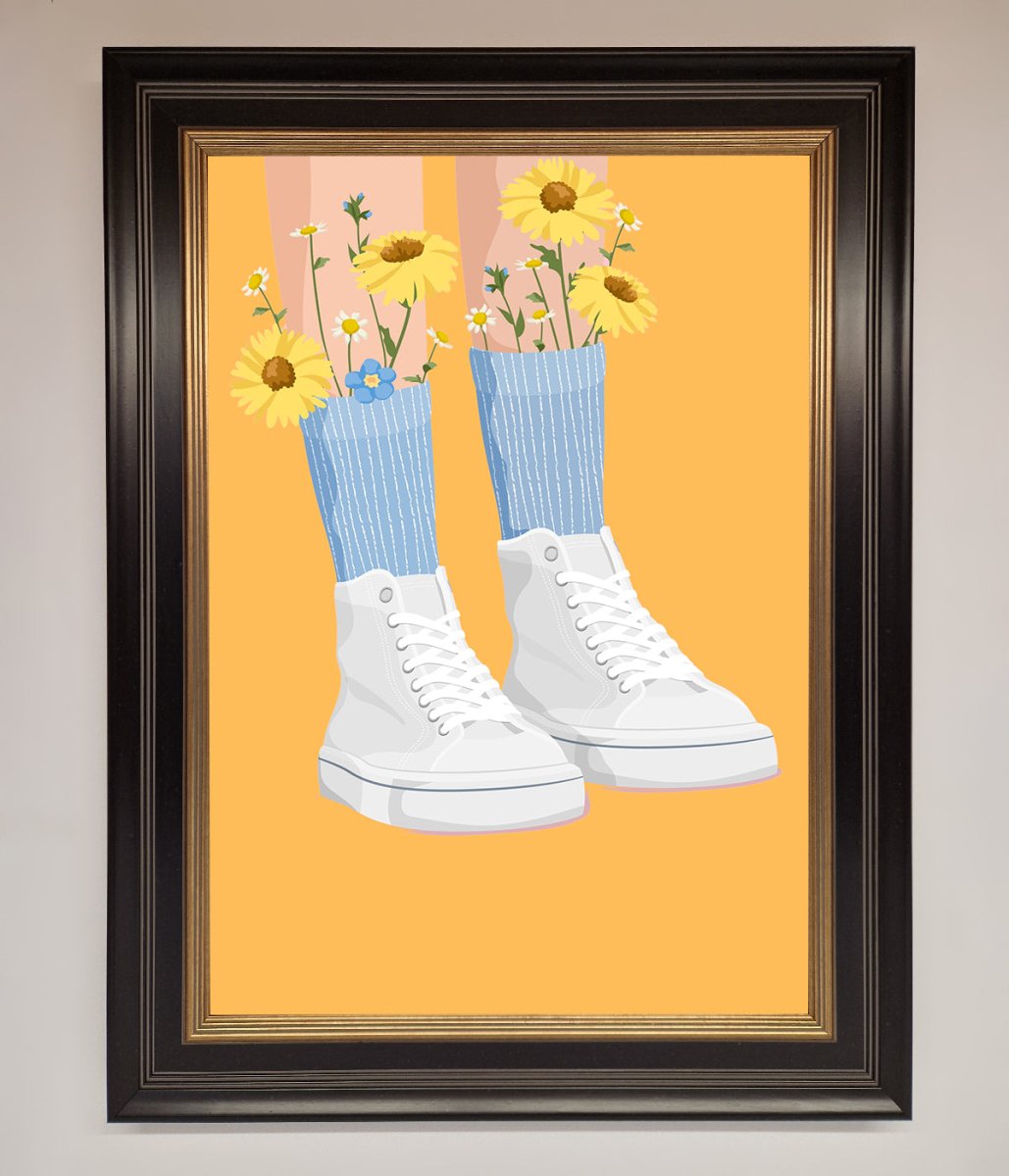 Flowers In Socks Framed Poster