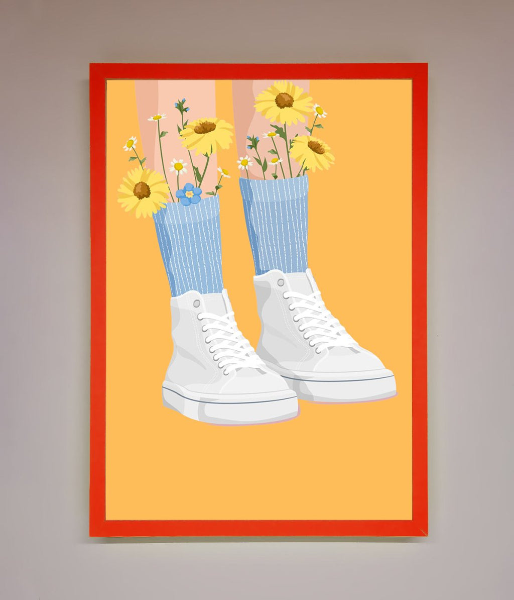 Flowers In Socks Framed Poster