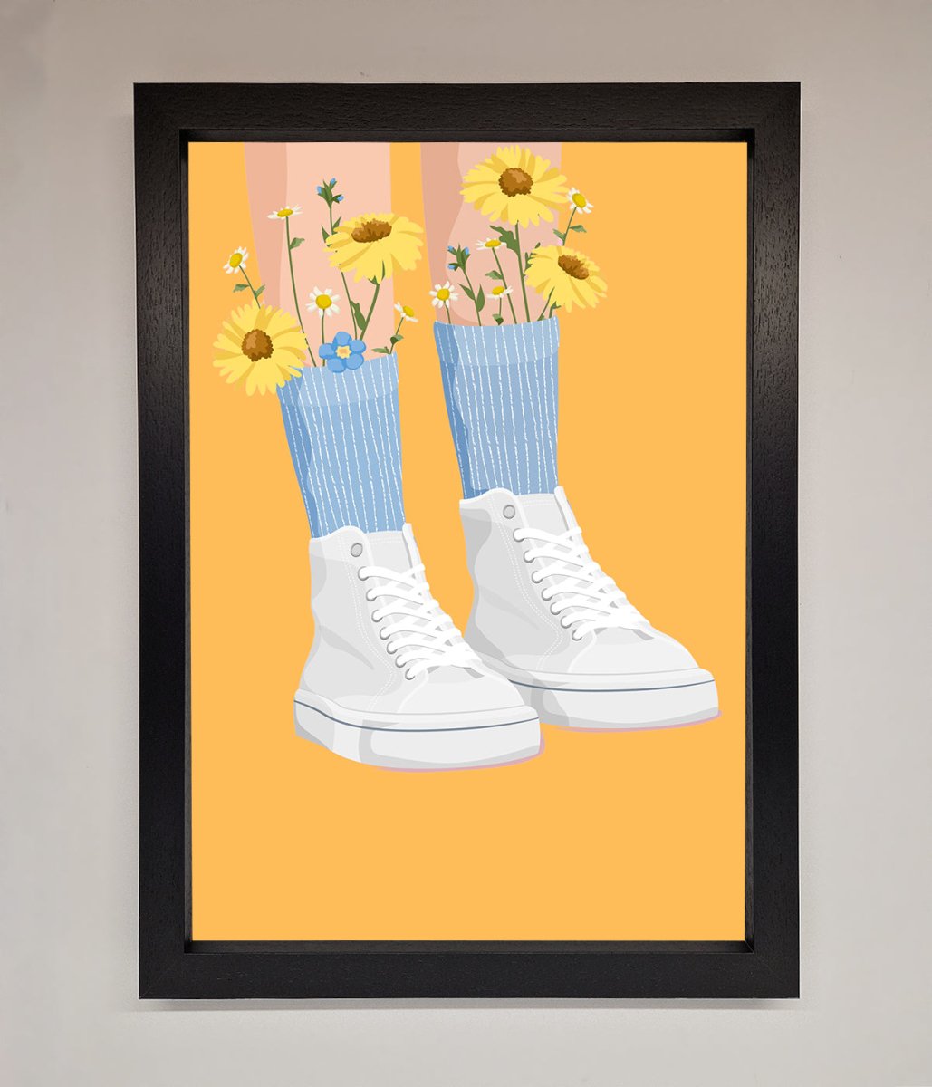Flowers In Socks Framed Poster