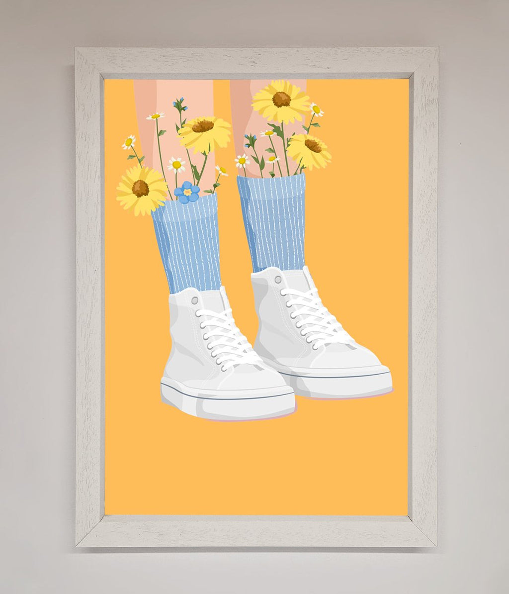 Flowers In Socks Framed Poster
