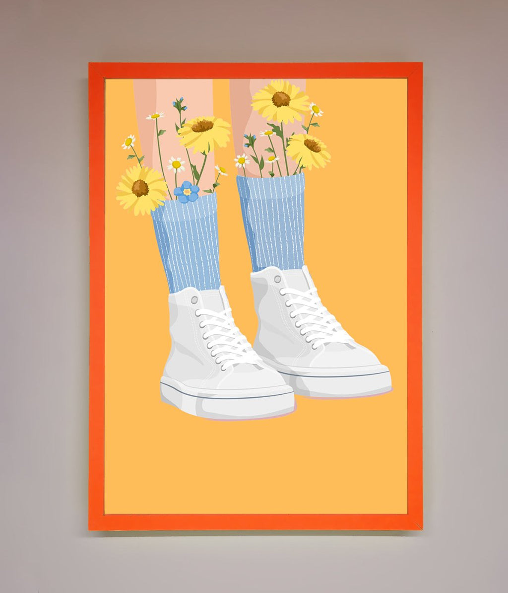 Flowers In Socks Framed Poster