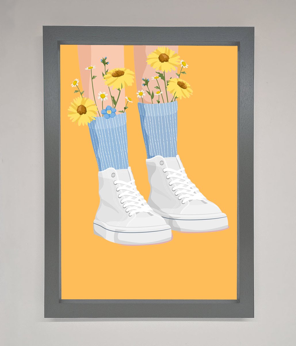 Flowers In Socks Framed Poster