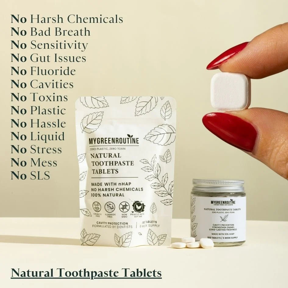 Toothpaste Tablets in Glass Jar 100 Pieces