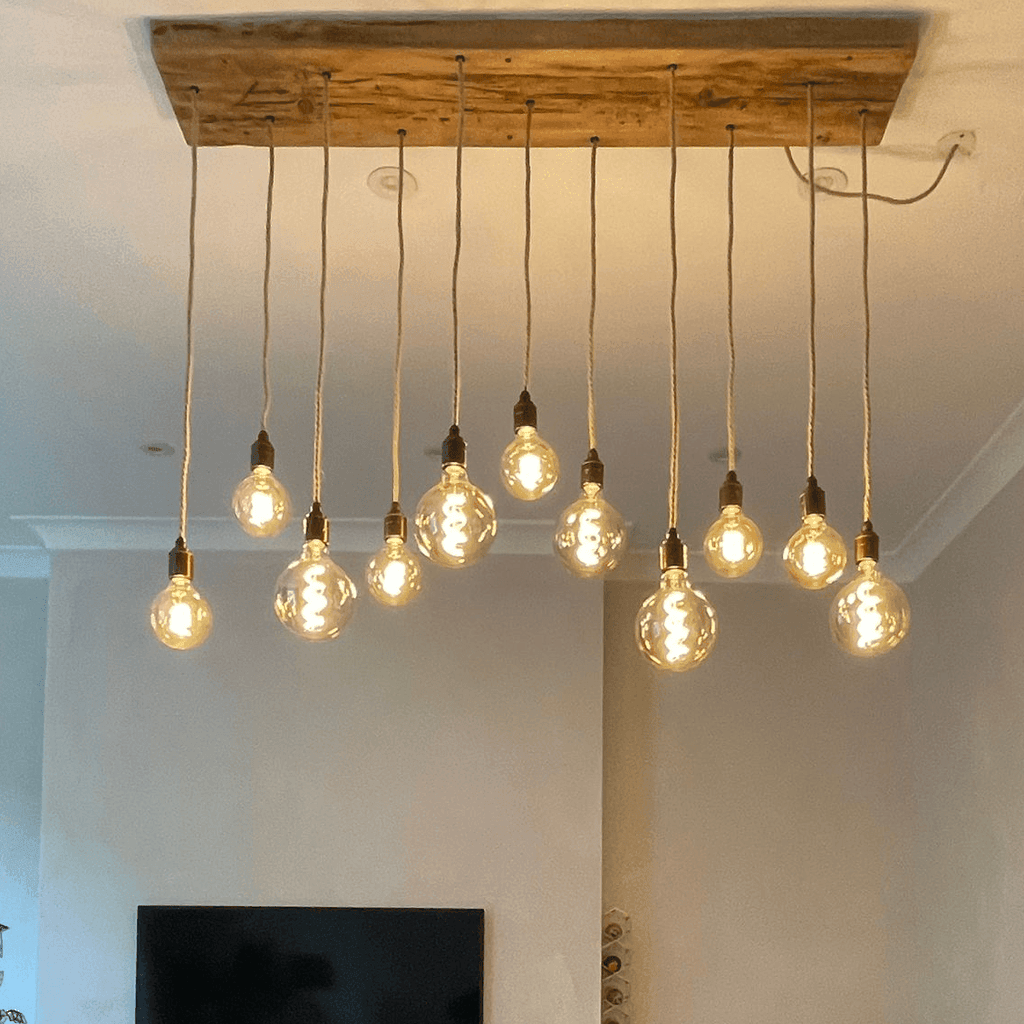 Flush Mount Long Drop Cluster Pendant Light