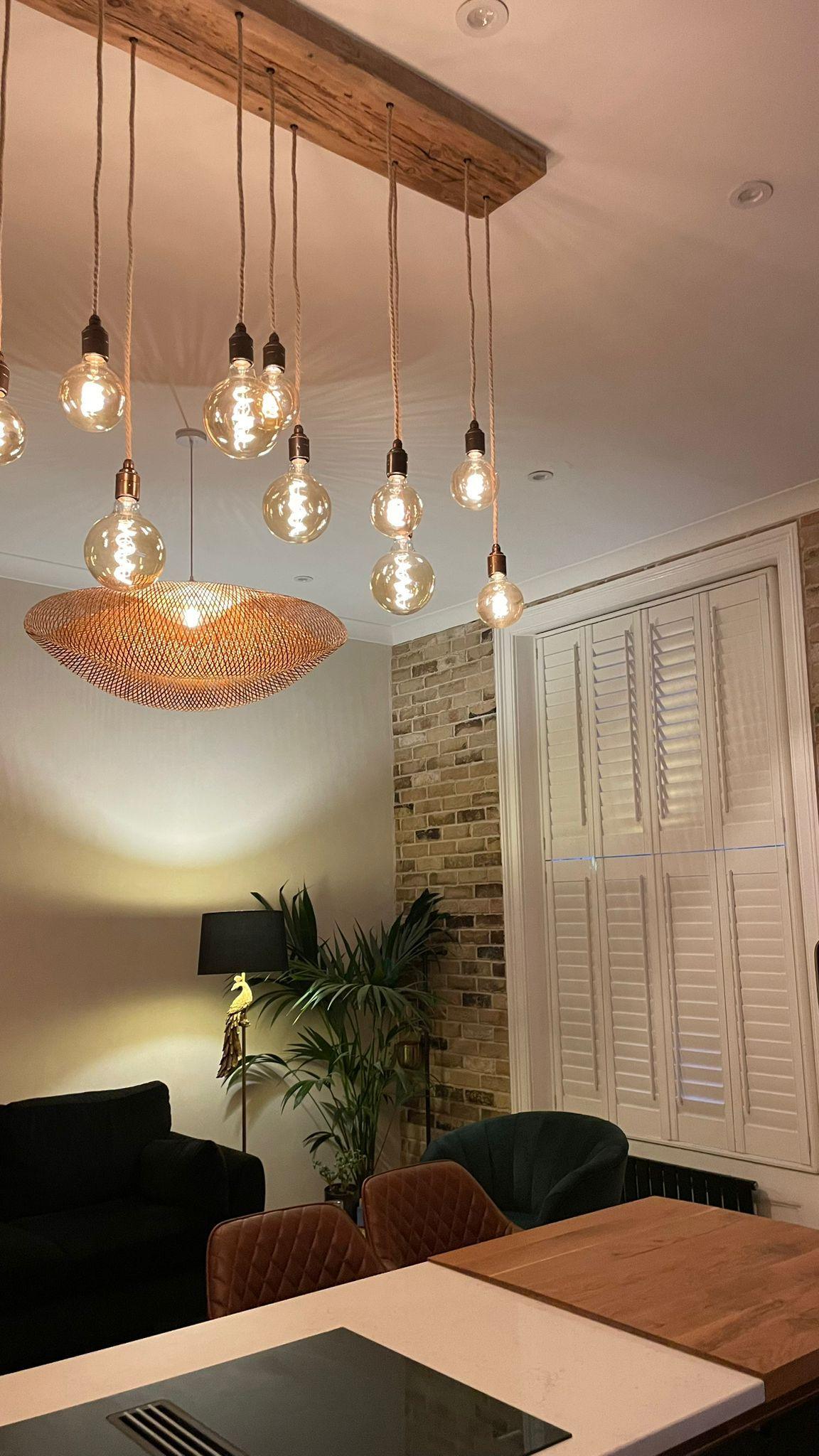 Flush Mount Long Drop Cluster Pendant Light