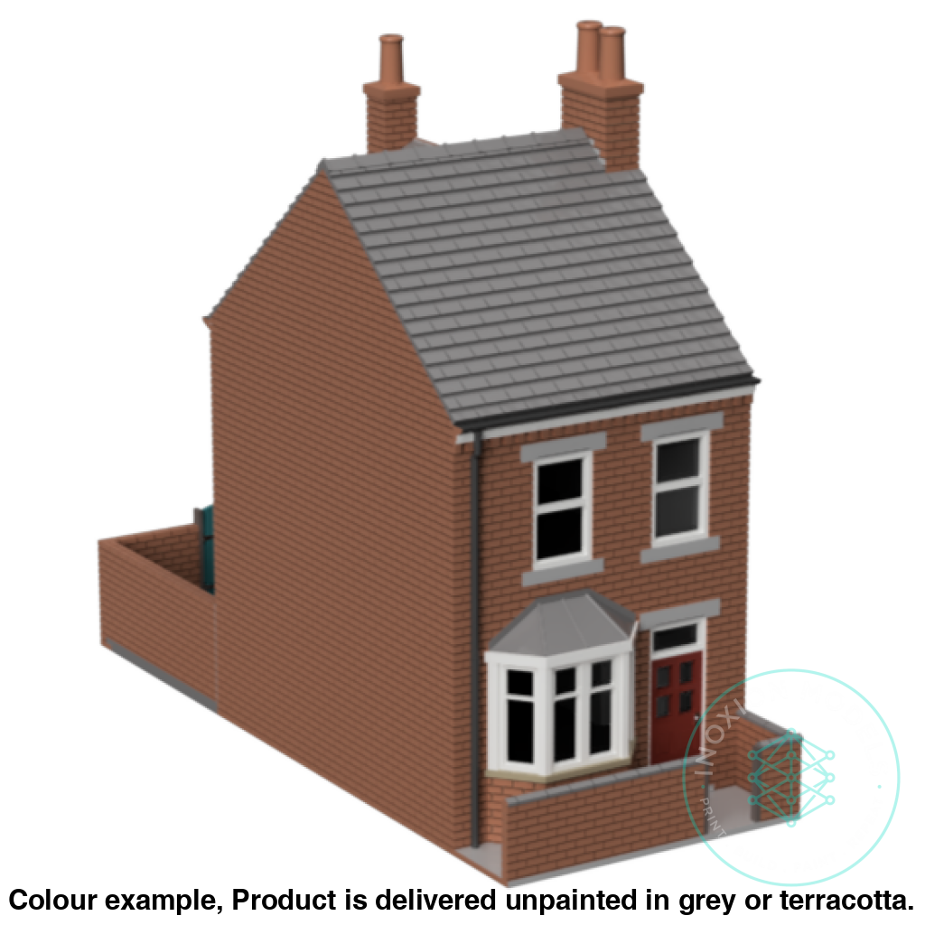 Detailed Terrace House with Bay Window OO HO Scale Model Kit