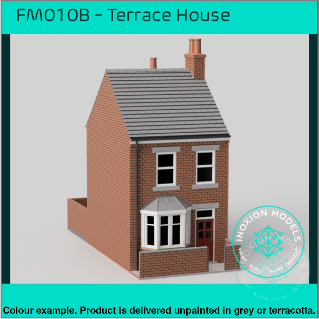 Detailed Terrace House with Bay Window OO HO Scale Model Kit
