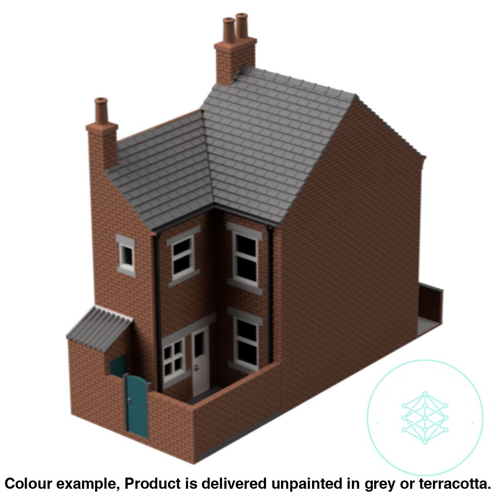 Detailed Terrace House with Bay Window OO HO Scale Model Kit