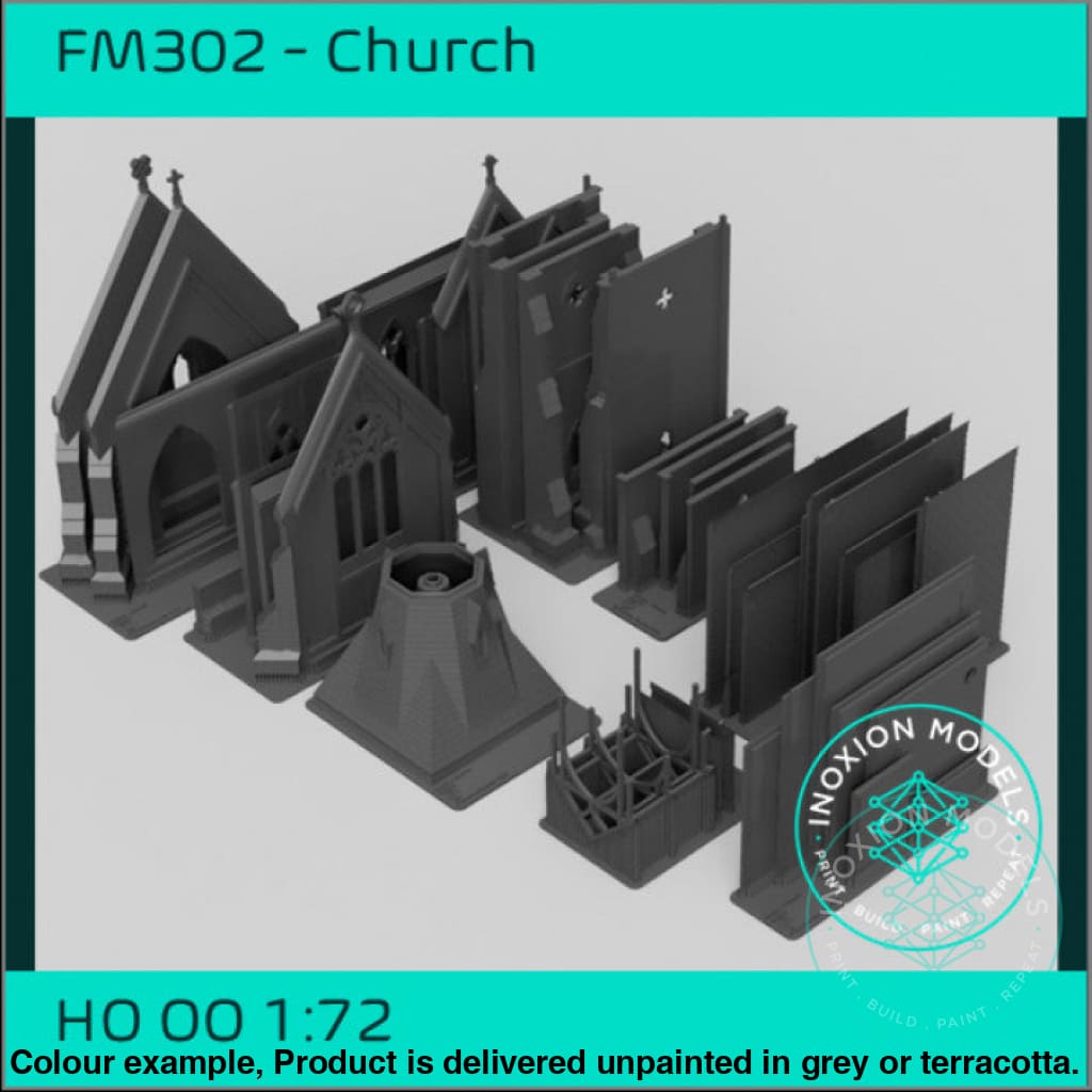 Rural Church OO HO Scale Model Kit