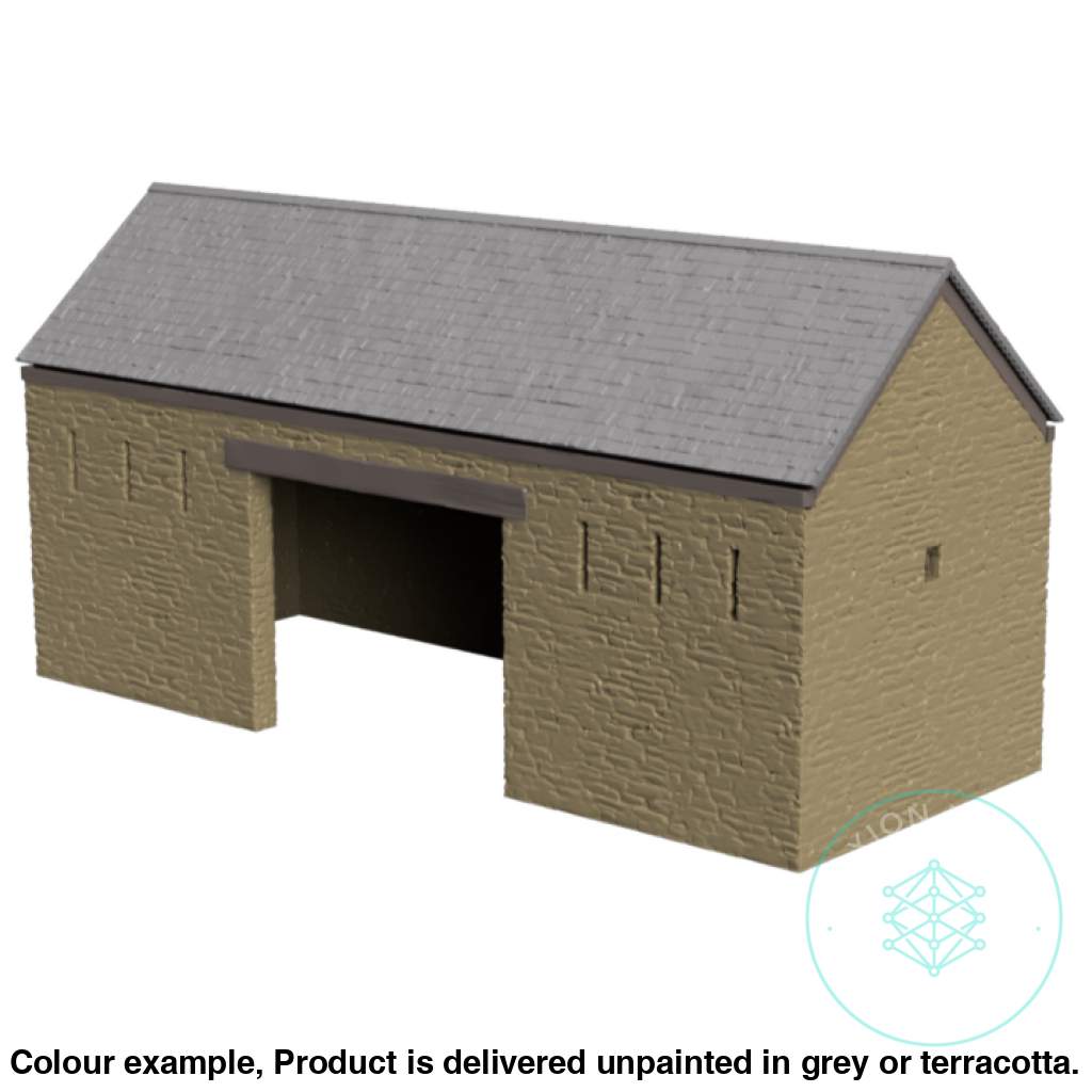 Detailed Stone Barn OO HO Scale Model Kit