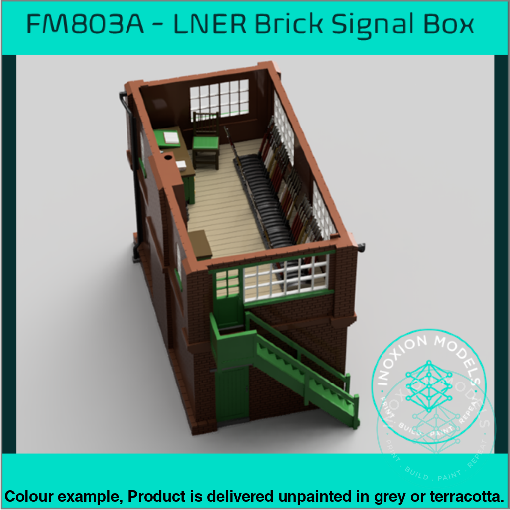 Brick Signal Box OO HO Scale Model with Interior Details