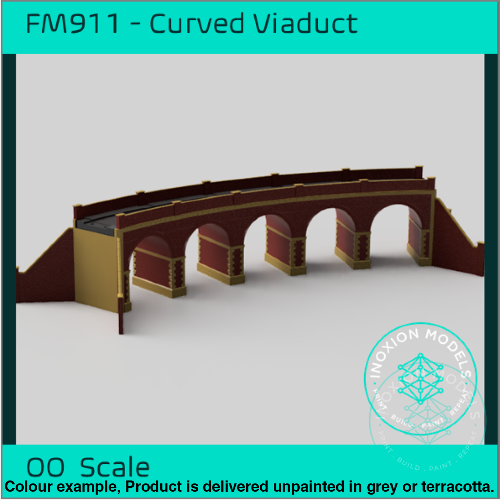 Single Track Curved Brick Viaduct OO Scale Model Kit