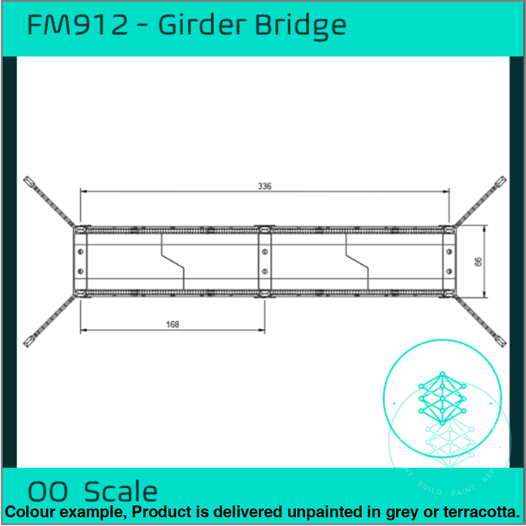 Single Track Girder Bridge OO Scale Model Kit