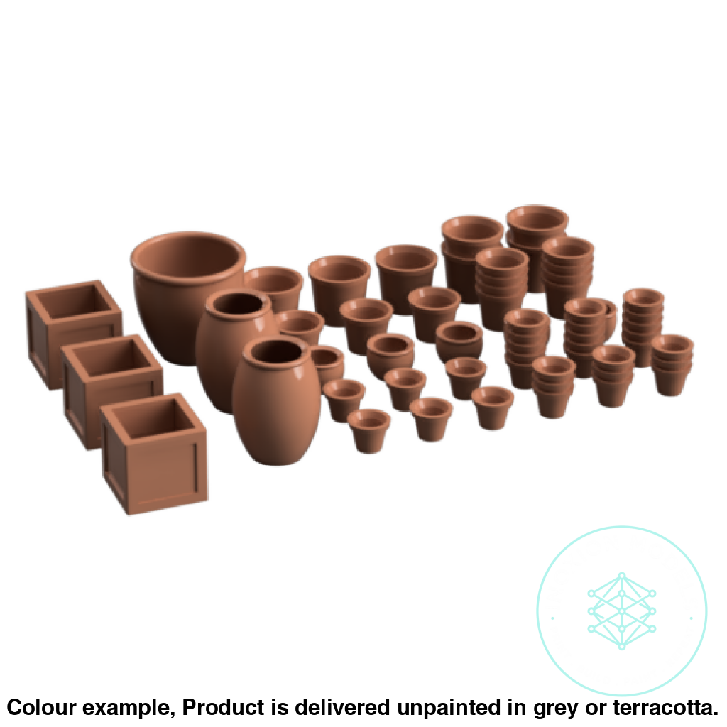 Plant Pots OO HO Scale Model Set