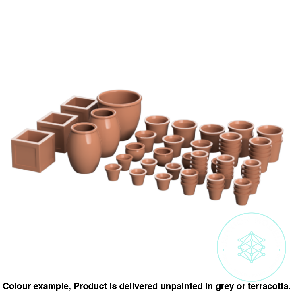 Plant Pots OO HO Scale Model Set