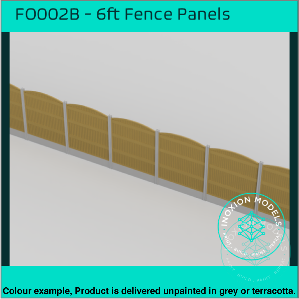 6ft Garden Fence Rounded OO HO Scale Model