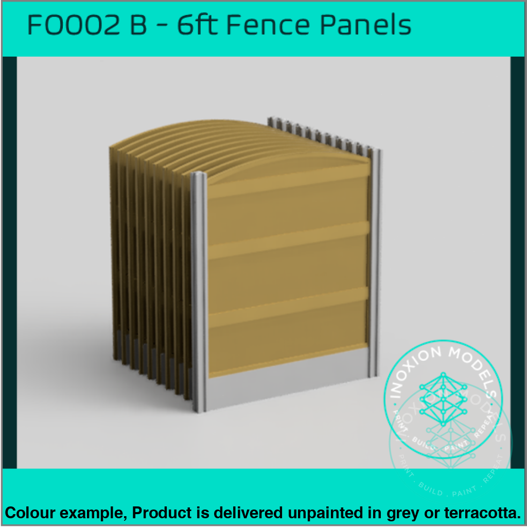 6ft Garden Fence Rounded OO HO Scale Model