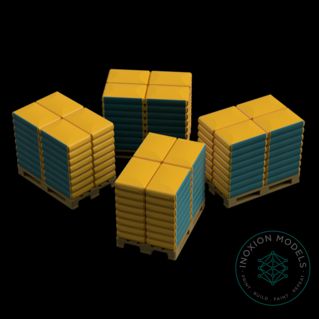 Euro Pallets OO HO Scale Model Set with Cargo