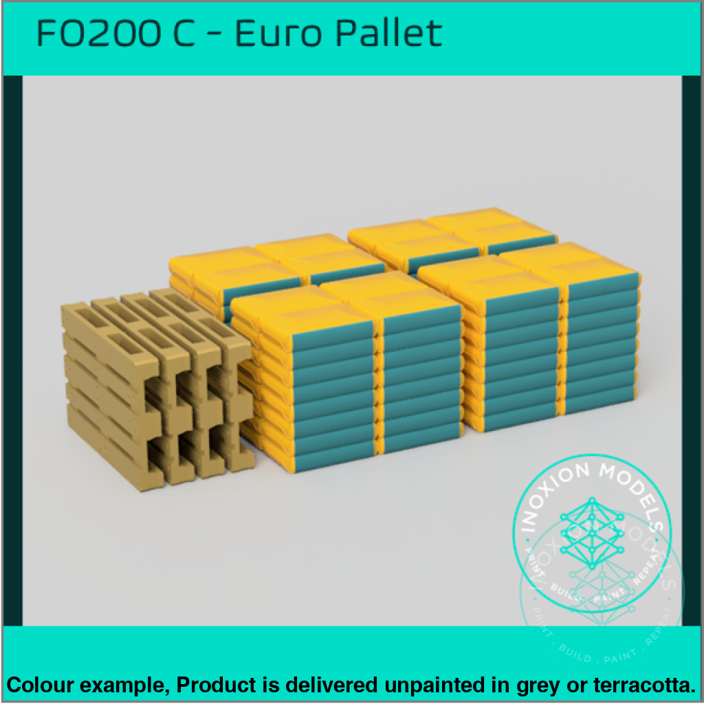 Euro Pallets OO HO Scale Model Set with Cargo
