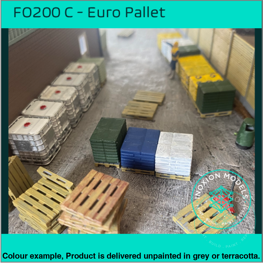 Euro Pallets OO HO Scale Model Set with Cargo