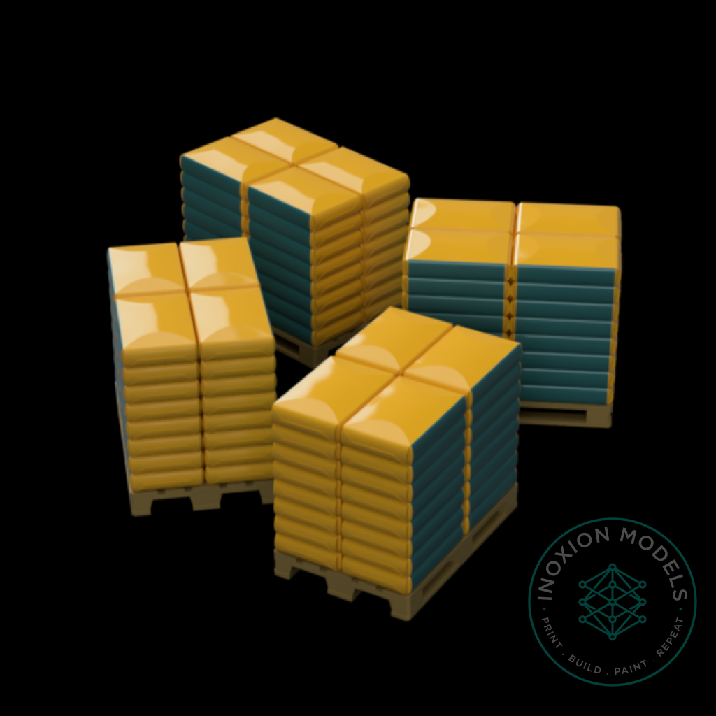 Euro Pallets OO HO Scale Model Set with Cargo