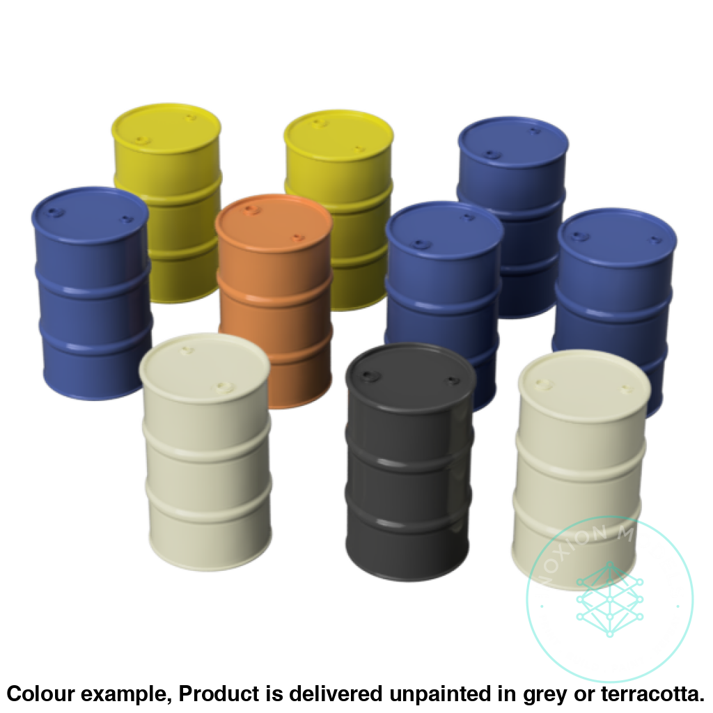 80 Gallon Oil Drum OO HO Scale Model Set of 10