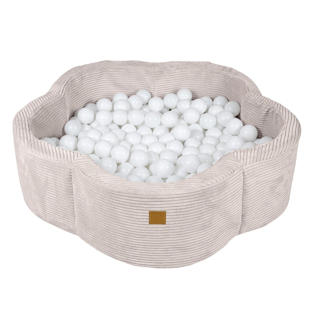 bold meowbaby ecru flower ball pit - a confident statement piece for modern nursery decor