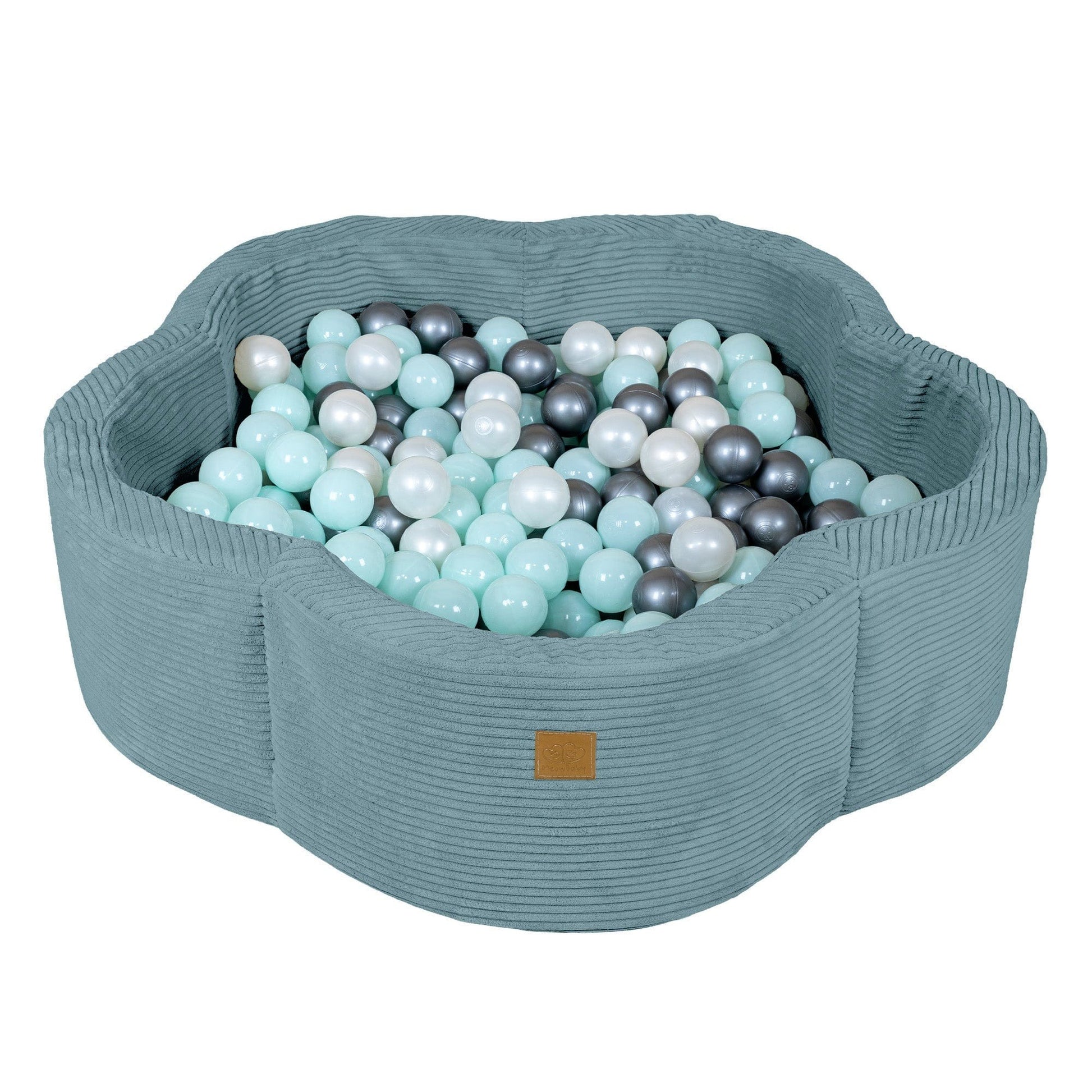 bold turquoise flower baby ball pit for stylish kids room decor