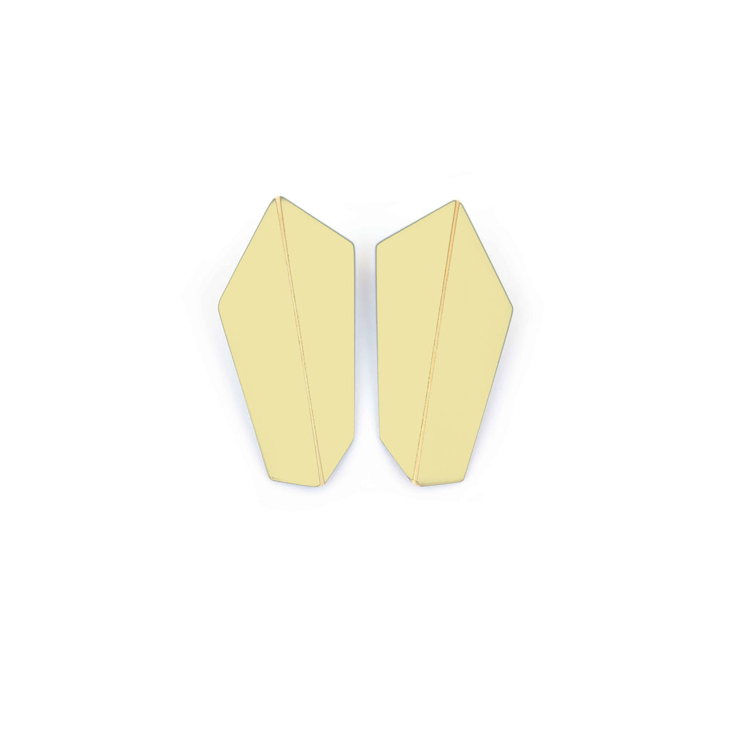 FOLDED VERTICALs Statement Earrings - Brass & Sterling Silver, Handcrafted in Estonia by Lisa Kroeber Jewellery at www.brixbailey.com